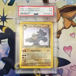 Pokemon TCG Team Rocket Dark Machamp 10/82 1st Edition Holo PSA 7 - Image 1