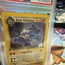 Pokemon TCG Team Rocket Dark Machamp 10/82 1st Edition Holo PSA 7 - Image 2