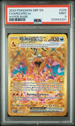 2023 POKEMON OBF EN-OBSIDIAN FLAMES HYPER RARE #228 CHARIZARD EX PSA 9 - Image 1