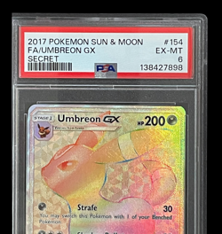 2017 Pokemon Sun & Moon Umbreon GX #154 Secret Rare Rainbow PSA 6 EX-MT - Image 2
