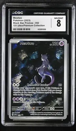 POKEMON 151 CGC NM/MINT MEWTWO ILLUSTRATION RARE #052 UPC BLACK STAR PROMO - Image 1