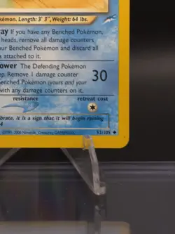 Wizards Light Vaporeon Neo Destiny 52/105 Regular Uncommon Stage 1 80 HP - Image 2