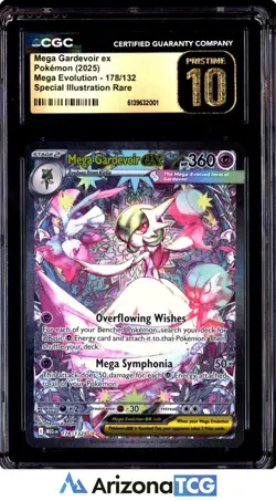 Pokemon 2025 Mega Gardevoir ex 178/132 SIR Mega Evolution BLACK LABEL CGC 10 - Image 1