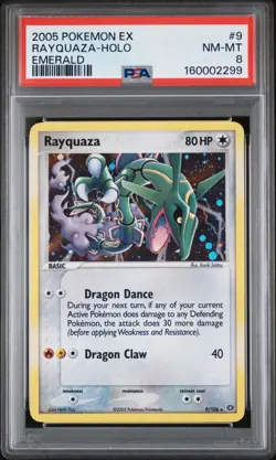 Pokemon TCG rayquaza Emerald Holo Psa 8 - Image 1