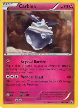Carbink 68/106 Holo Rare Flashfire Pokemon Moderately Played - Image 1
