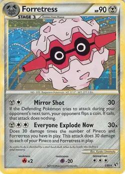 Forretress 3/90 Holo Rare HGSS Undaunted Pokemon Moderately Played - Image 1