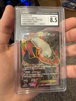 2016 POKEMON XY BREAKPOINT #118 FULL ART DARKRAI EX CGC 8.5 - Image 1