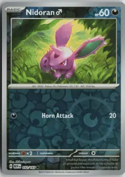 Nidoran M 032/165 Common 151 Pokemon Reverse Holo Near Mint - Image 1