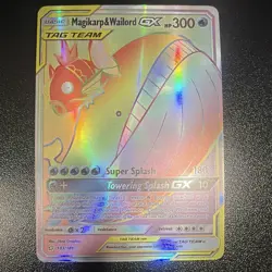 Pokemon Company Magikarp & Wailord GX 183/181 Secret Rare Full Art TAG TEAM Holo - Image 1