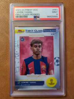 Lamine Yamal First Class Rookies PSA 9 (RC) 2023-24 Topps Finest UCC Barcelona - Image 1