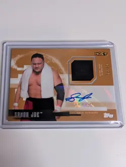 SAMOA JOE 2017 Topps WWE Undisputed Shirt Relic on-card AUTO / AUTOGRAPH #d /99 - Image 1
