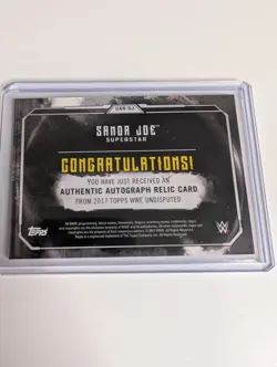 SAMOA JOE 2017 Topps WWE Undisputed Shirt Relic on-card AUTO / AUTOGRAPH #d /99 - Image 2