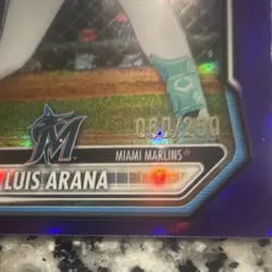 Bowman 2026 Bowman Chrome 1st Bowman Luis Arana Marlins 4-Card Lot with a /250 - Image 2