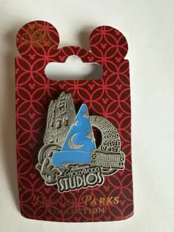 “Disney Parks Hollywood Studios Sorcerer Hat Pin new on Card Walt Disney World” - Image 1
