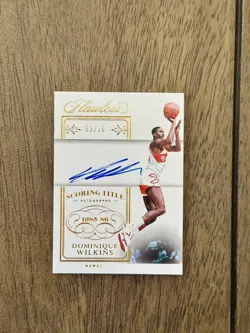 2023-24 Panini Flawless - Scoring Title Autographs Gold Dominique Wilkins /10 - Image 1