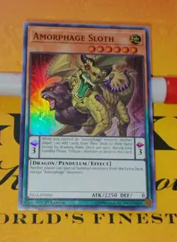 Yu-Gi-Oh Yugioh Amorphage Sloth - 1st Edition Super Rare Holo FIGA-EN056 TCG CCG - Image 1