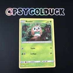 Pokemon Card Rowlet 1/12 McDonalds Promo 2016 Holo NM E9 - Image 1