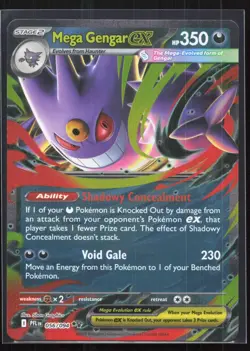 Mega Gengar ex 056/094 Double Rare Phantasmal Flames Pokemon Holo 2-3-20 - Image 1