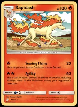 Pokemon - Rapidash #18/181 - SM - Team Up Uncommon - Image 1