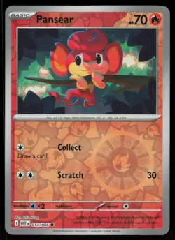 Pansear 014/086 Common White Flare Pokemon Reverse Holo Near Mint - Image 1