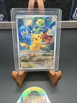 Pokemon Pikachu 027 Adventuring Together Promo Holo Full Art Sv Scarlet Violet - Image 1