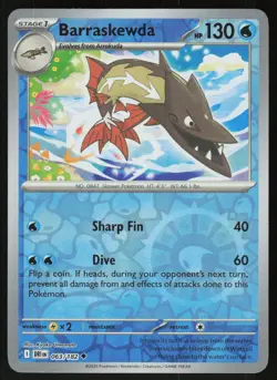 Barraskewda 063/182 Uncommon Destined Rivals Pokemon Reverse Holo Near Mint - Image 1
