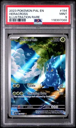 Pokemon Heracross Sv02: Paldea Evolved Holo Illustration Rare PSA 9 Mint - Image 1