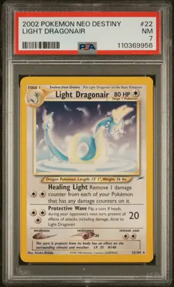 2002 Pokemon Neo Destiny #22 Light Dragonair PSA 7 - Image 1