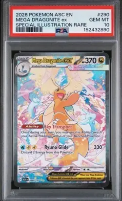 2026 POKEMON ASC EN-ASCENDED HEROES #290 MEGA DRAGONITE EX PSA 10 - Image 1