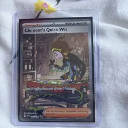 Pokemon TCG Clemont's Quick Wit 243/191 Sv08 Surging Sparks SIR Holo - Image 1
