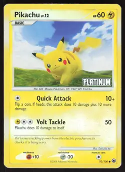 Pikachu 070/100 Holo Promo Burger King Promos Pokemon Reverse Holo Damaged - Image 1