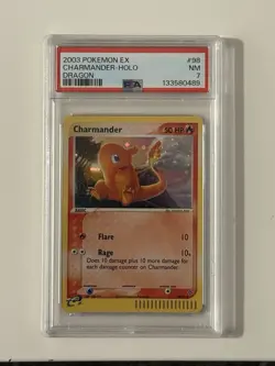 Pokemon Perfect Swirl Charmander #98/97 Dragon Holo E-Reader PSA 7 - Image 1