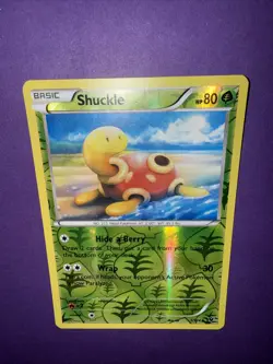 Shuckle 1/124 Uncommon Fates Collide Pokemon Reverse Holo Moderately Played - Image 2