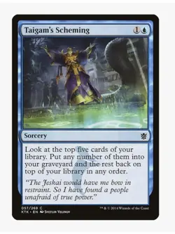MTG Taigam's Scheming #57 Khan of Tarkir (KTK) Magic Card In Protective Sleeve - Image 1