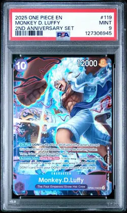 2025 One Piece Monkey D. Luffy OP05-119 2nd Anniversary Set English PSA 9 - Image 1