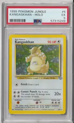 1999 Pokemon Card TCG Jungle Kangaskhan 5/64 Holo PSA 5 Excellent - Image 1
