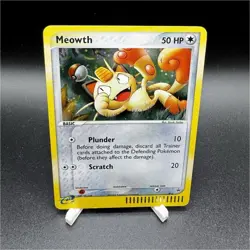 (LP) Nintendo Meowth 013 e-Card e-Reader Reverse Holo 50 HP English 2003 - Image 1