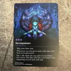 Necropotence - Custom Art MTG Magic The Gathering Playtest Card - Image 1