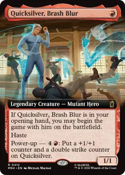 x1 Quicksilver, Brash Blur - Extended Art R MTG Marvel Super Heroes M/NM, Englis - Image 1