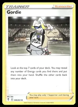 2021 Evolving Skies Set Pokemon Card 149 Gordie NM - Image 1