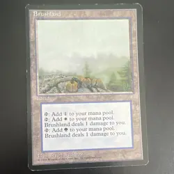 Wizards of the Coast Brushland Ice Age Regular Rare Land EN 1995 MtG - Image 1