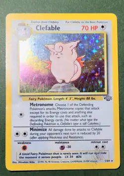 Pokemon TCG Clefable Jungle 1/64 Holo Unlimited Holo Rare - Image 1