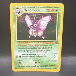 Venomoth 13/64 Jungle Holo Pokemon Vintage - Image 1
