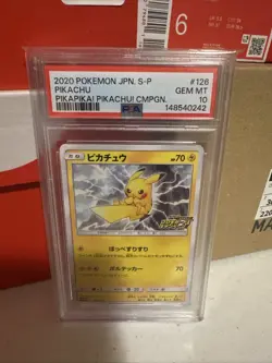 PSA 10 Pikachu 2020 Pokemon Japanese 126 S-P PikaPika Campaign Promo Gem Mint - Image 1