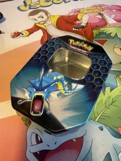 2019 Pokemon TCG Hidden Fates Tin With Gyarados On Lid EMPTY - Image 1