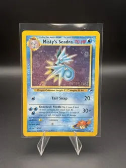 Misty's Seadra (Prerelease) 009/132 Promo SWIRL WoTC Promo Pokemon Card NM - Image 1