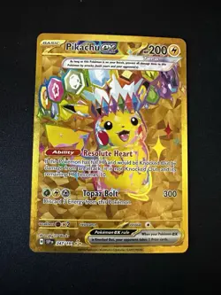 Pokemon TCG Pikachu EX Surging Sparks Holo Hyper Rare Gold 247/191 (NM) - Image 1