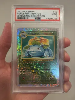 2002 POKEMON LEGENDARY COLLECTION. #18 VENUSAUR-REVERSE FOIL PSA 9 - Image 1