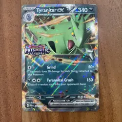 STAMPED Pokemon TCG Tyranitar EX Prismatic Evolutions 064/131 PROMO NM - Image 1