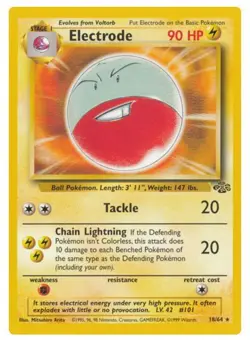 Electrode - 18/64 Jungle Set - Pokemon TCG - 1999 - DAMAGED - Image 1